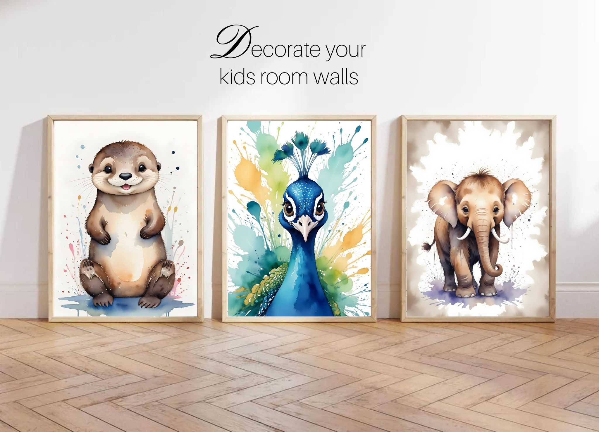 Set of 3 Nursery Nursery Baby Room Décor Animals Prints Download