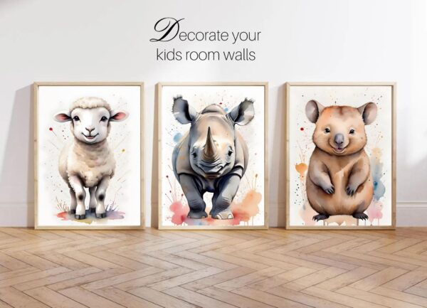 Kids Room Set of 3 Nursery Digital Prints Printable Download