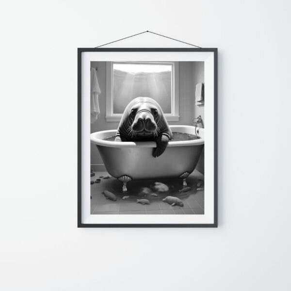 Animal Bathroom Art Photo Manatee Art Bathroom Art Print Digital Download