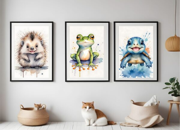 Animal Prints For Kids Kids Room Set of 3 Nursery Digital Download