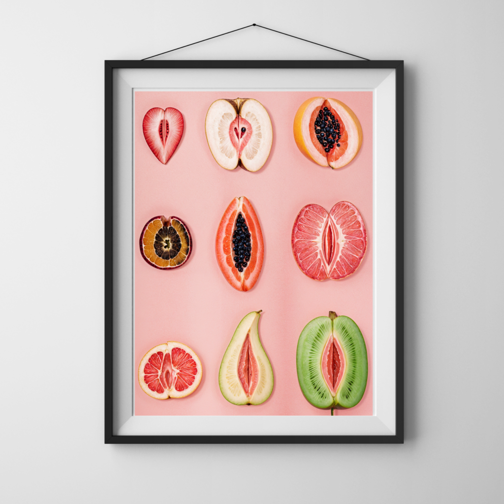 Sliced Feminine Fruit Art Print Wall Decor Digital Download